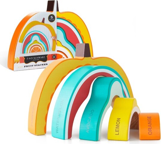 FAO SCHWARZ Fruit Stacker Wood Building Set - 5pc